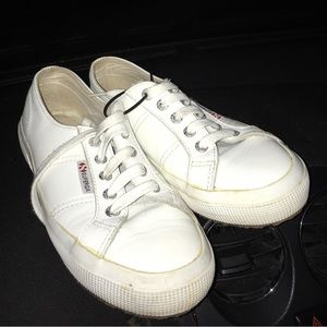 Superga shoes leather white